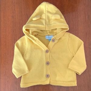 🍊5/$25 Pekkle Yellow Hooded Baby Cardigan size 6m